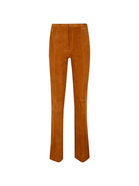 Pantaloni Stouls din piele de căprioară maro