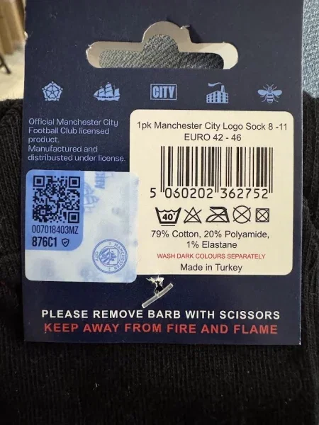 Skarpetki Manchester City oficjalne licencjonowane czarne