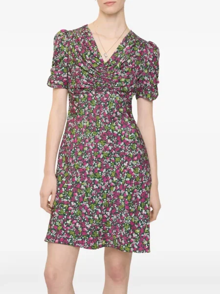 Rochie mini Burberry cu model floral de costum negru