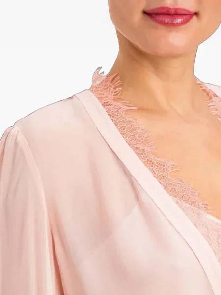Lung bluză Twinset din dantelă roz