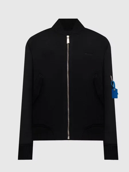 Бомбер з кашеміру Off-white чорний