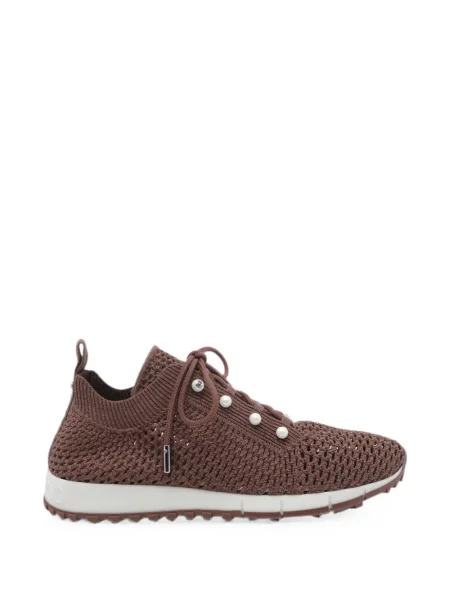 Sneakerși Jimmy Choo cu perle maro