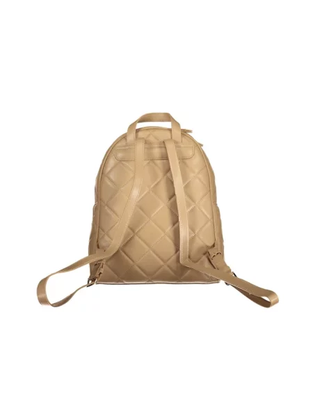 Lniany plecak Valentino elegancki z logo beżowy
