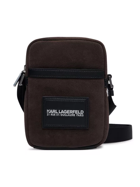Torbica za okrog pasu KARL LAGERFELD Temno rjava