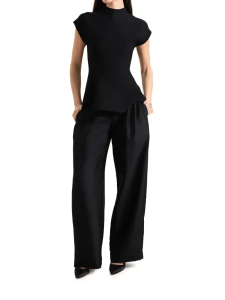 Pantaloni Staud plisate negru