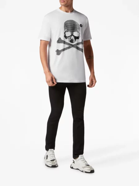 Raštuotas marškinėliai Philipp Plein balta
