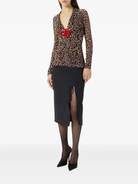 Bluză Blumarine cu imagine cu model leopard maro