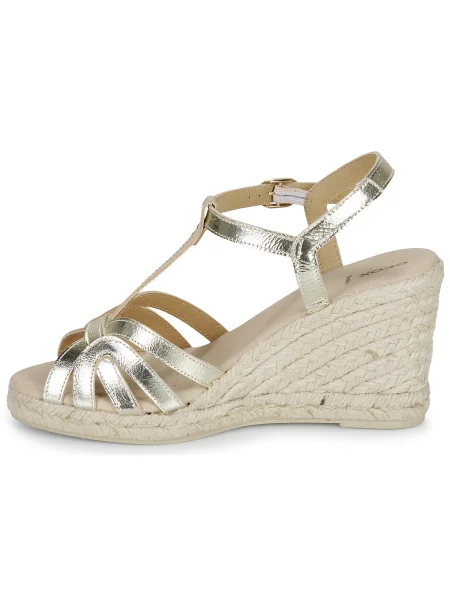 Geox espadrile de piele D GELSA pana auriu