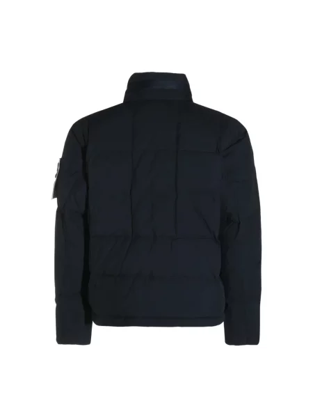 Krótka kurtka puchowa Stone Island z kamieniami niebieska