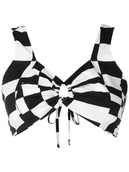 Top Amir Slama cu imagine cu imprimeu geometric negru