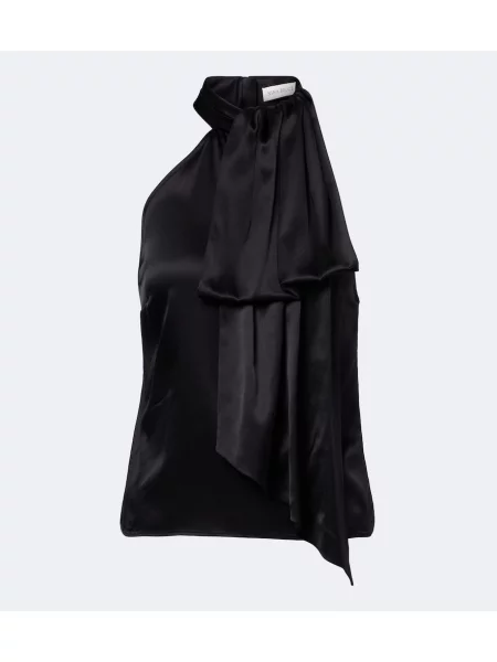 Top Nina Ricci din satin negru