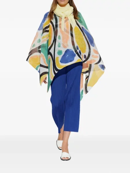 Pantaloni Pleats Please Issey Miyake albastru