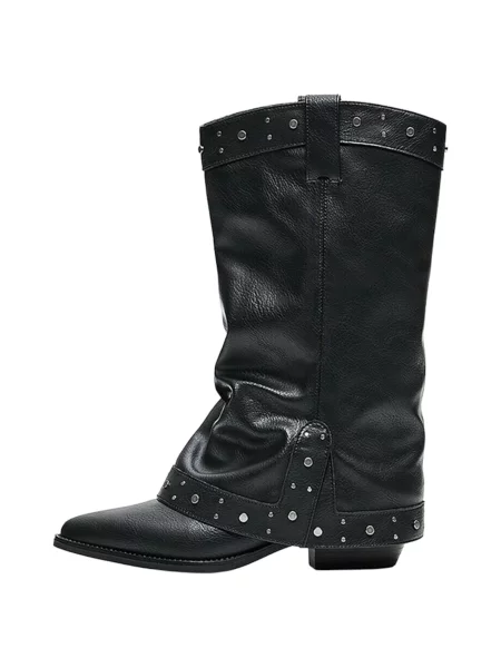 Bershka Cizme de cowboy negru
