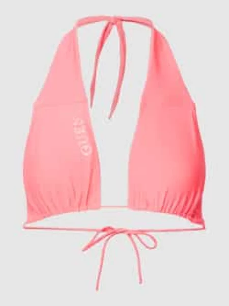 Top bikini z nadrukiem z logo Guess różowy