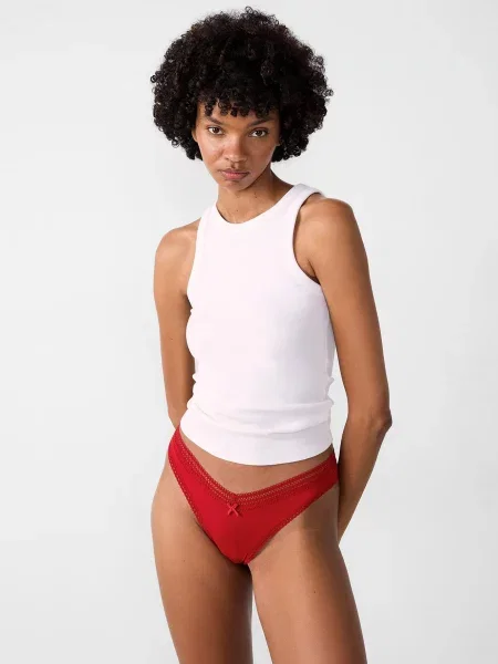 Стрінги Etam з високою посадкою червоні