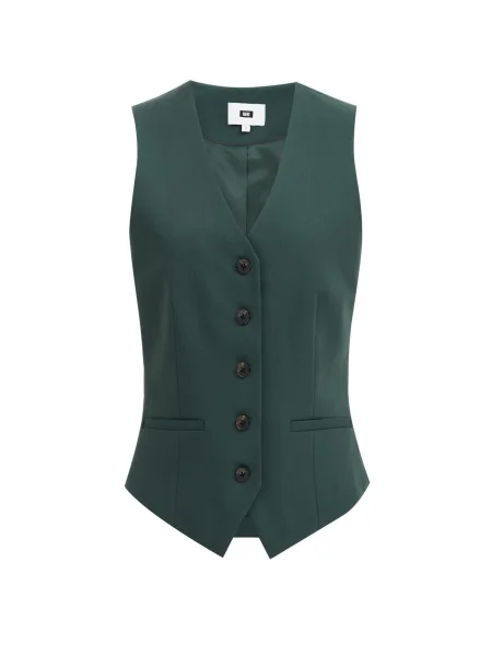 WE Fashion Vestă de costum închis verde