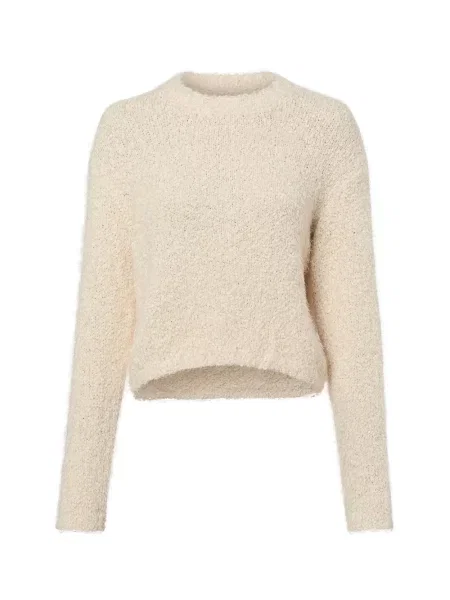 Sweter z dzianiny z efektowną przędzą model ‘SASSY’ Noisy May beżowy