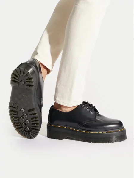 Dr. Martens Batai su raišteliais Quad aukso geltonumo juoda