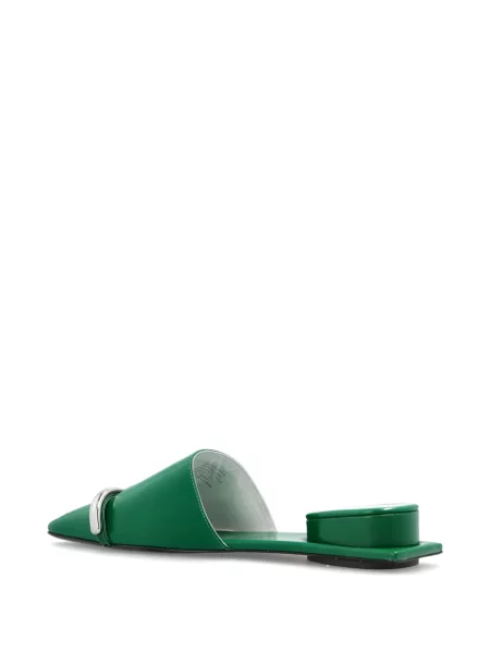 Papuci tip mules Tory Burch din piele verde