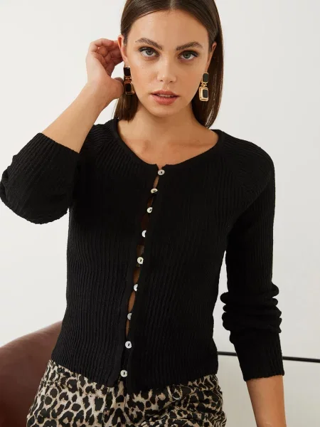 Bianco Lucci Geacă tricotată negru