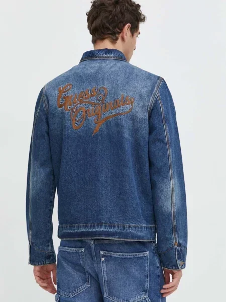 Džínová bunda Guess Originals tmavomodrá přechodná