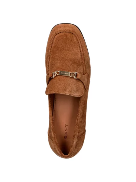 Pantofi loafer Gant din piele de căprioară cu autograf maro