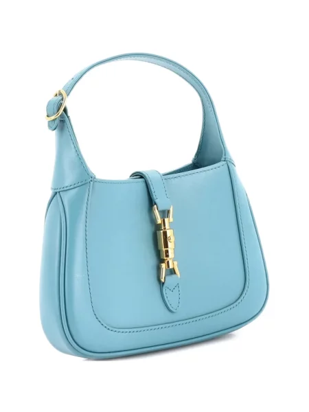 Kožená mini hobo taška Gucci Pre-owned modrá