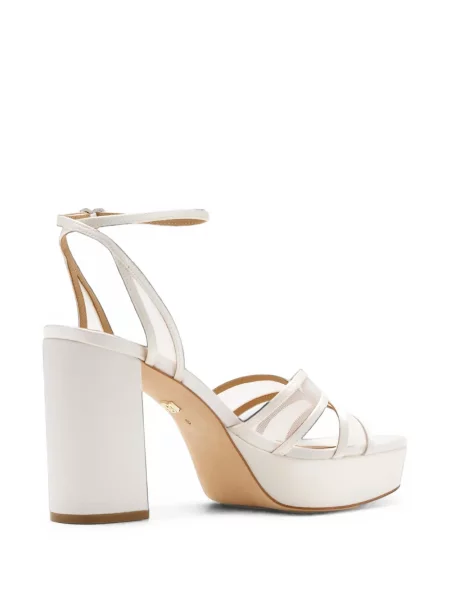Sandale Badgley Mischka cu platformă plasă alb