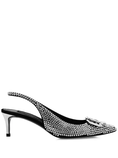 Pantofi cu toc Philipp Plein slingback negru