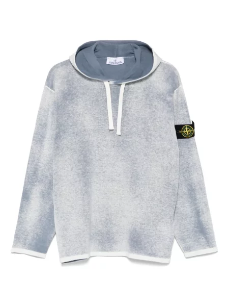 Hanorac cu glugă Stone Island cu strasuri albastru