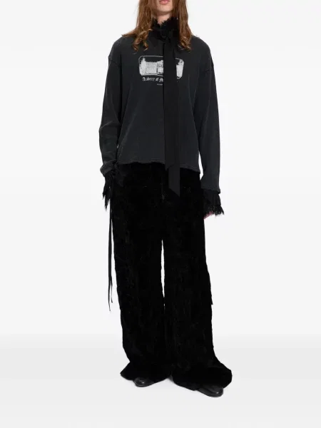 Πλεκτή μπλούζα Ann Demeulemeester με σχέδιο μαύρο