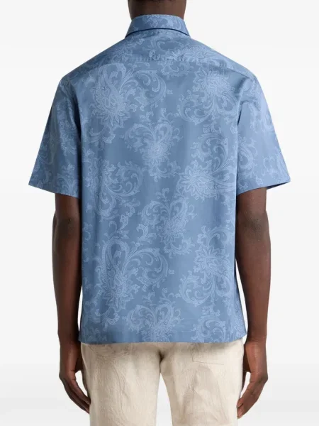 Cămașă Etro cu model floral albastru