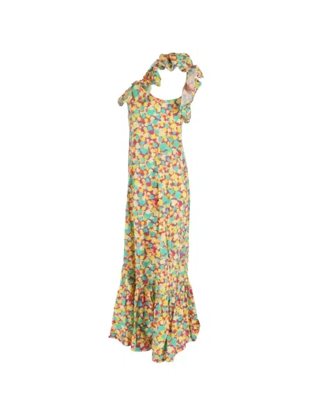 Rochie midi Rixo cu imagine până la genunchi de costum galben