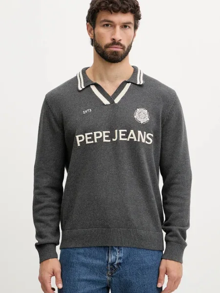 Пуловер Pepe Jeans мъжки сиво
