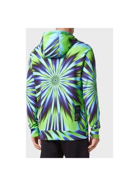 Bluza z kapturem Plein Sport z kapturem w tygrysie prążki wiązana