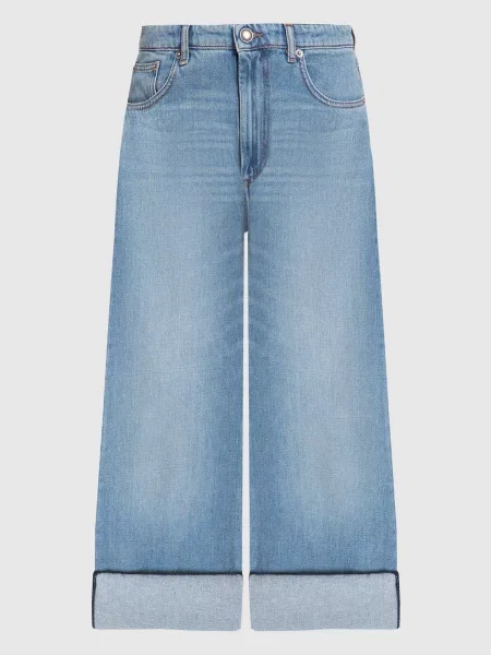 Джинси-кюлоти з ефектом потертості Max Mara Sportmax блакитні