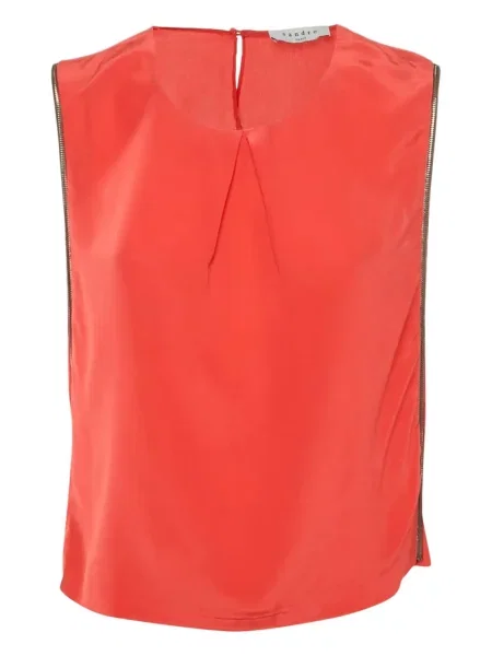 Top Sandro de mătase roșu