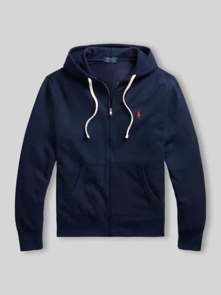 Bluza rozpinana Polo Ralph Lauren polarowa z logo granatowa