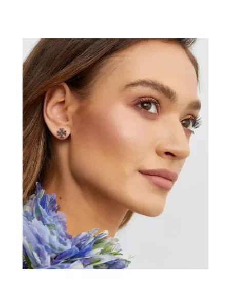 Kolczyki Tory Burch szare