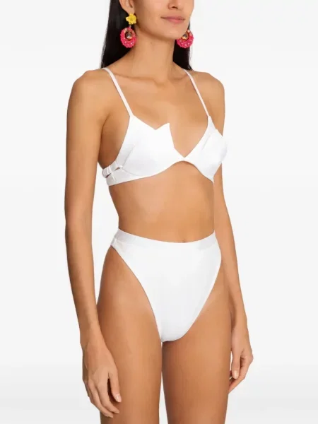 Bikini Amir Slama cu imprimeu geometric alb