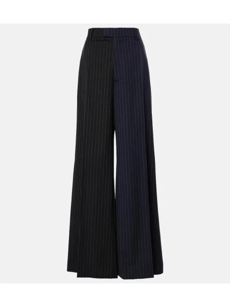 Pantaloni Vetements de lână cu dungi negru
