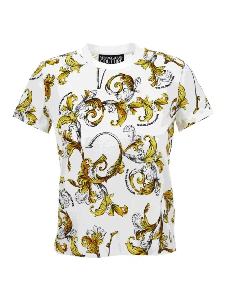Koszulka Versace Jeans Couture z nadrukiem biała