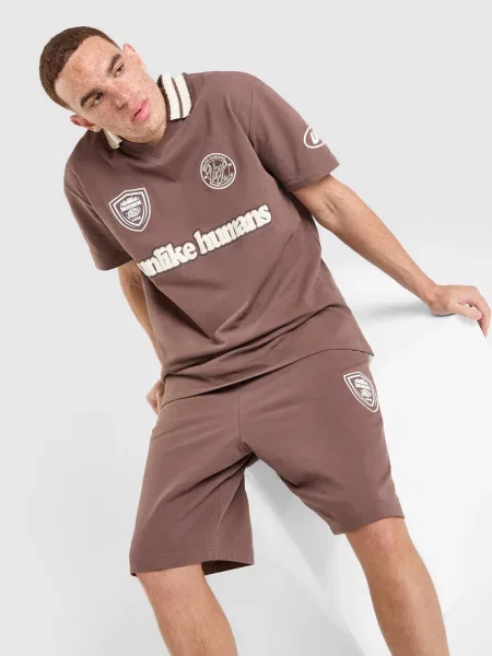 Unlike Humans T-Shirt Goal Polo brązowa