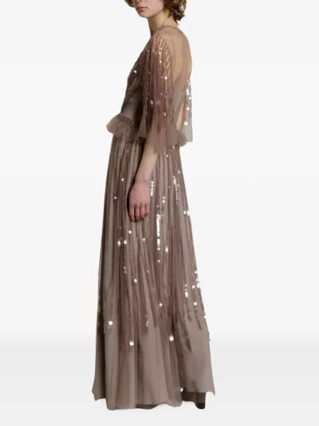 Rochie maxi Alberta Ferretti cu paiete roz