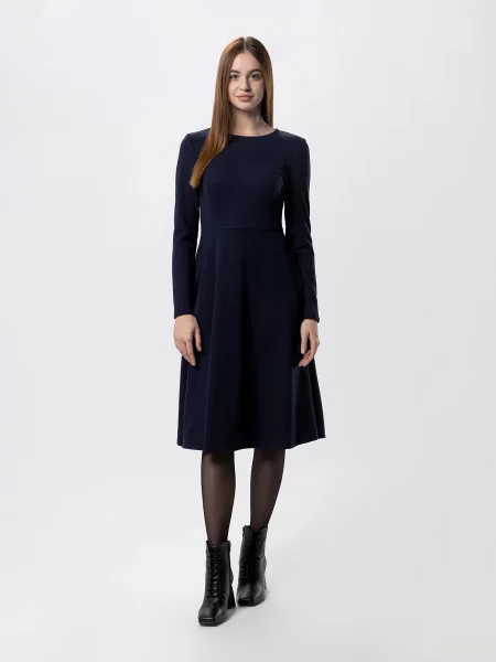 LAWA Сукня міді Темно-синій Бавовна/еластан синя