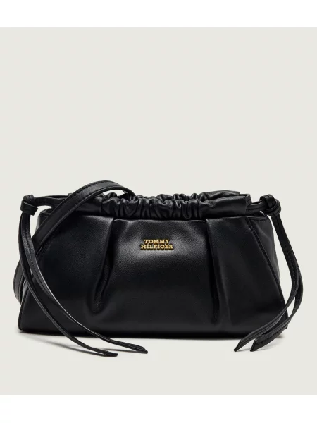 Tommy Hilfiger geantă crossbody pentru femei din piele negru