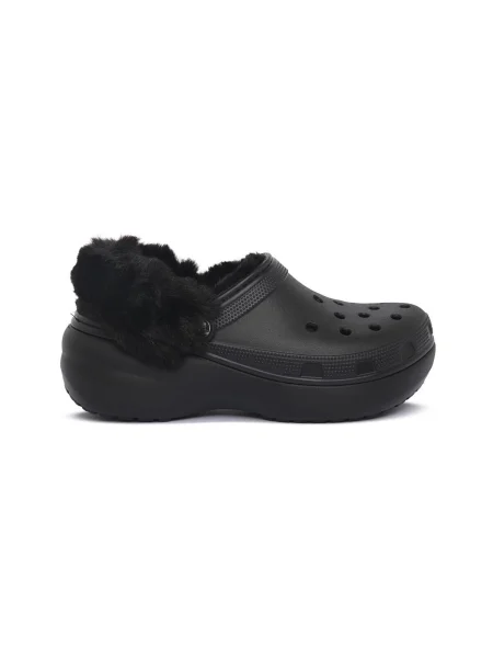 Papuci Crocs cu platformă negru