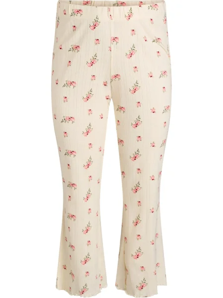 Zizzi Pantaloni de pijama MPointy roz / murdar alb