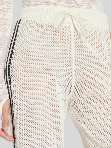 Spodnie adidas Knitted Crochet Firebird Track Pants Off White L białe