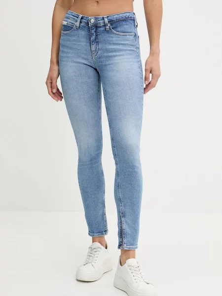 Дънки Calvin Klein Jeans синьо